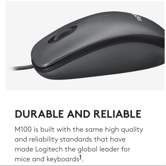 LOGITECH M100 Full-Size Corded Electronic Computer Mouse - Picture 7 of 10